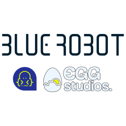 Blue Robot Group Dark with no background